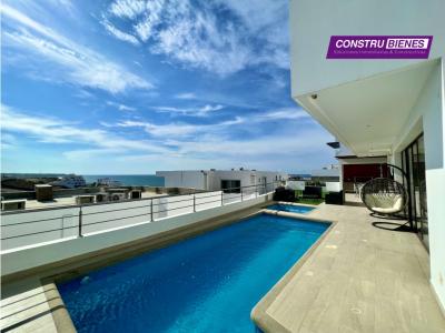Casa vista al mar con piscina, lote unifamiliar en Urb Ciudad del Mar, 350 mt2, 5 dormitorios