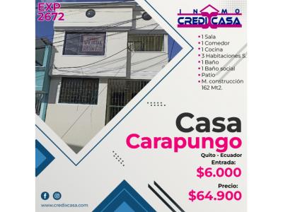 CxC Venta Casa Rentera, Carapungo, Exp. 2672, 161 mt2, 7 dormitorios
