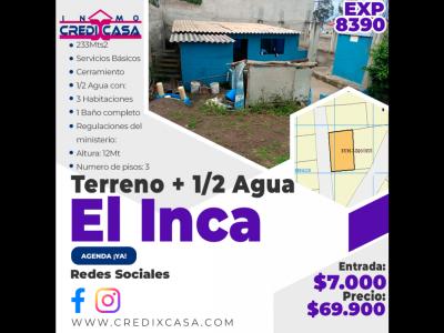 CxC Venta Terreno + 1/2 Agua, El Inca, Exp. 8390, 3 dormitorios